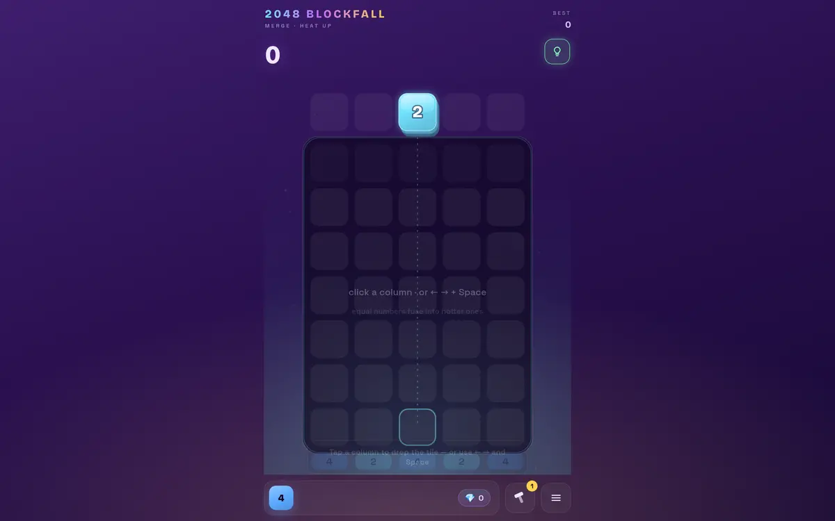 2048 Blockfall — spadające bloki z liczbami do łączenia