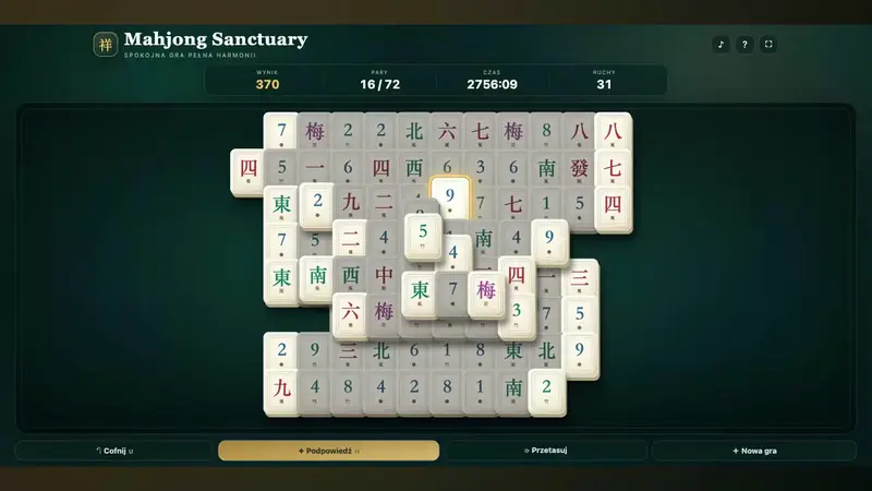 Mahjong Sanctuary — gra w przeglądarce od twórcy Klyo