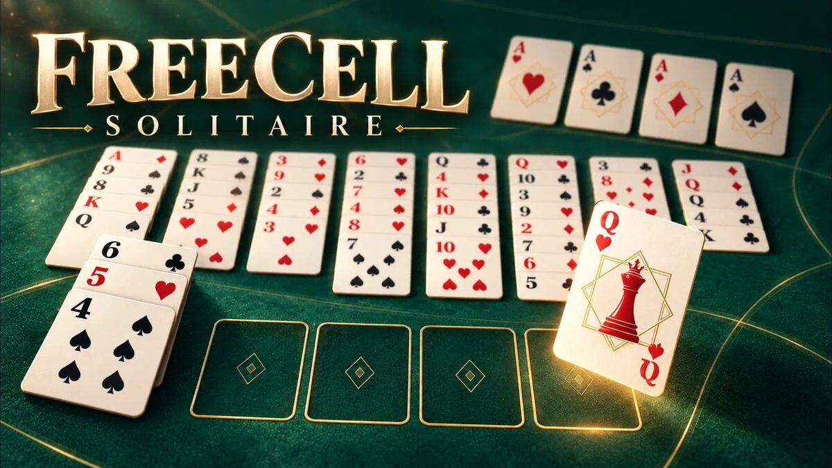 FreeCell Solitaire: browser game by Klyo