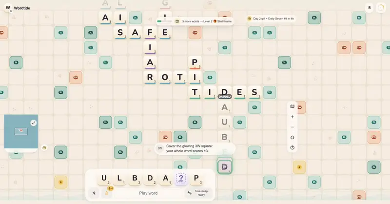 Wordtide: browser game by Wordtide